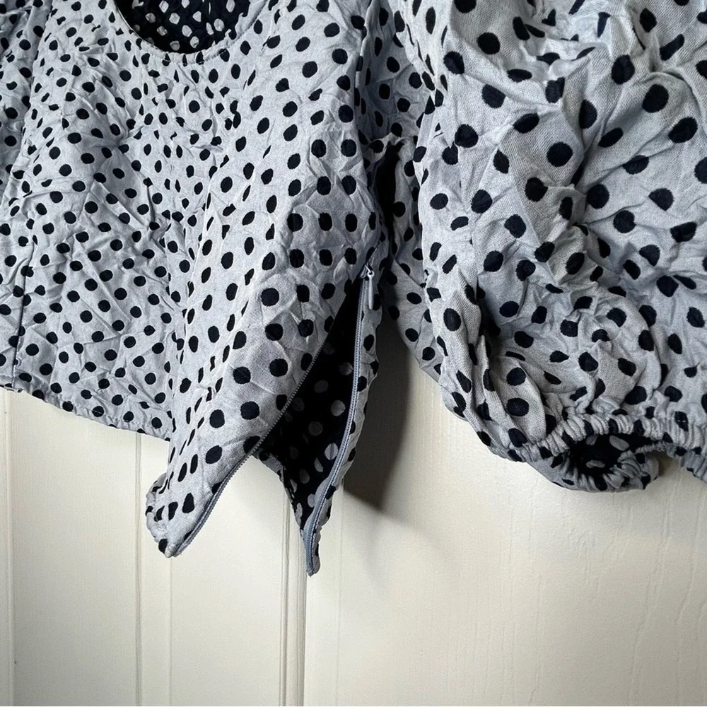 Free People Polka Dot Crop Top Puff Sleeve Size 6